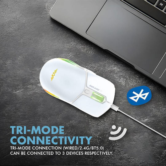 Armaggeddon Mirage-vi Mouse de Gaming Wireless RGB 10000 DPI Alb