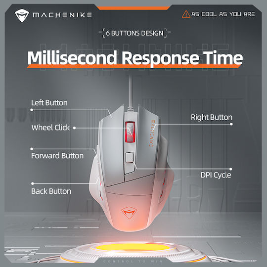 M3 Gaming Maus 3200 DPI Weiß