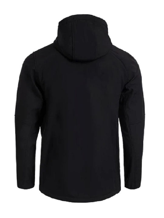 Stenso B-trail Jachetă de Lucru Reflectorizantă Softshell cu Căptușeală Fleece și cu Glugă Neagră