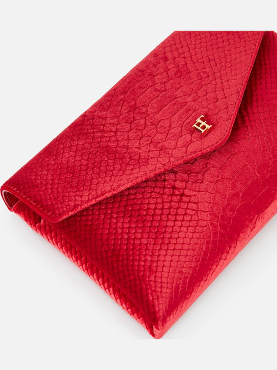 Red Croco Leather Women's Shoulder Bag