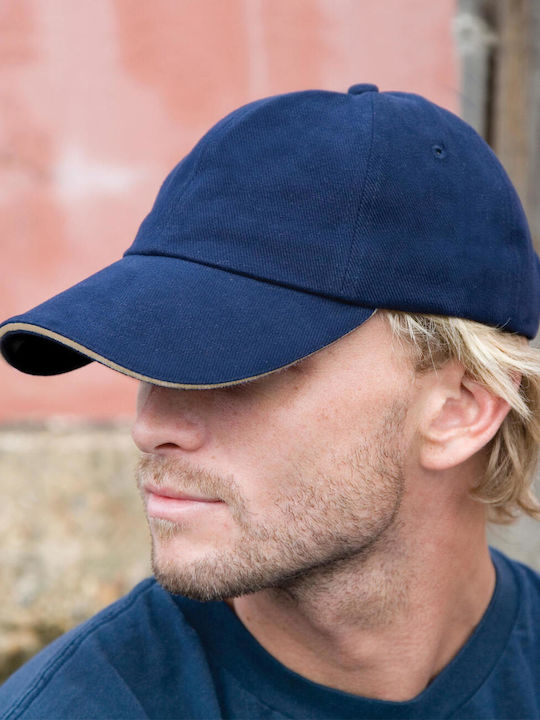 Jocheu Sandwich Brushed Cotton Cap Reglabil Cu Clemă Metalică Rc025p Result Negru Roșu