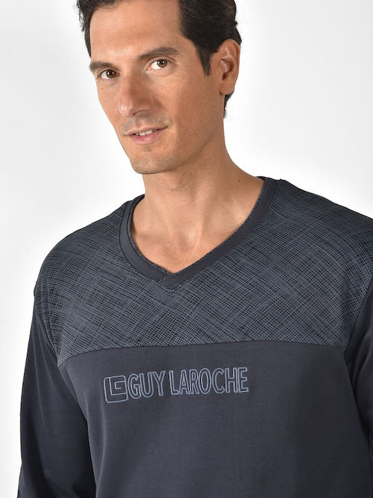 Guy Laroche Зимна мъжка халат Черен
