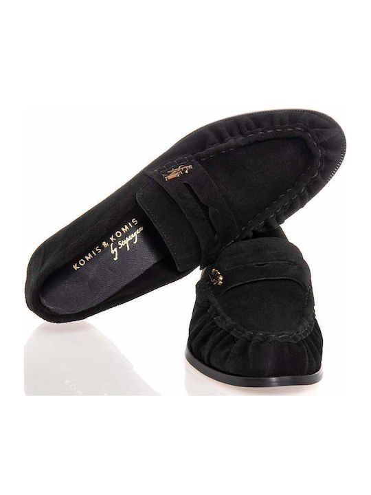 Damen Mokassins aus Leder in Schwarz Farbe D514FW26-Black