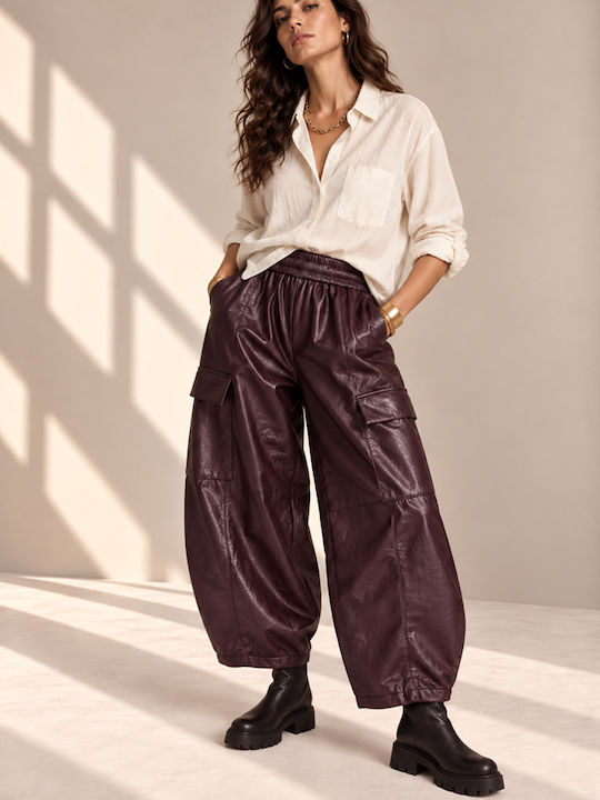 Damen Jogginghosen Capri Hohe Taille Lila RAGE 19172 AUB