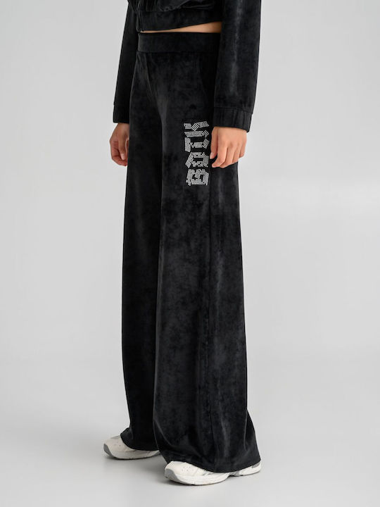 Damen Jogginghosen Samt Schwarz