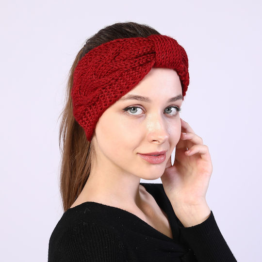 Unisex Knitted Headband in Red Color