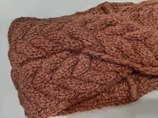 Unisex Headband Knitted in Brown Colour