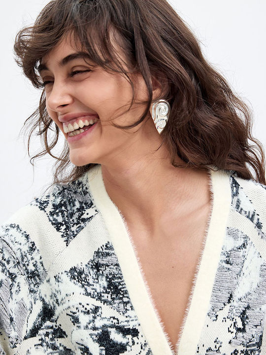 Women's Knitted Cardigan with Buttons Off White