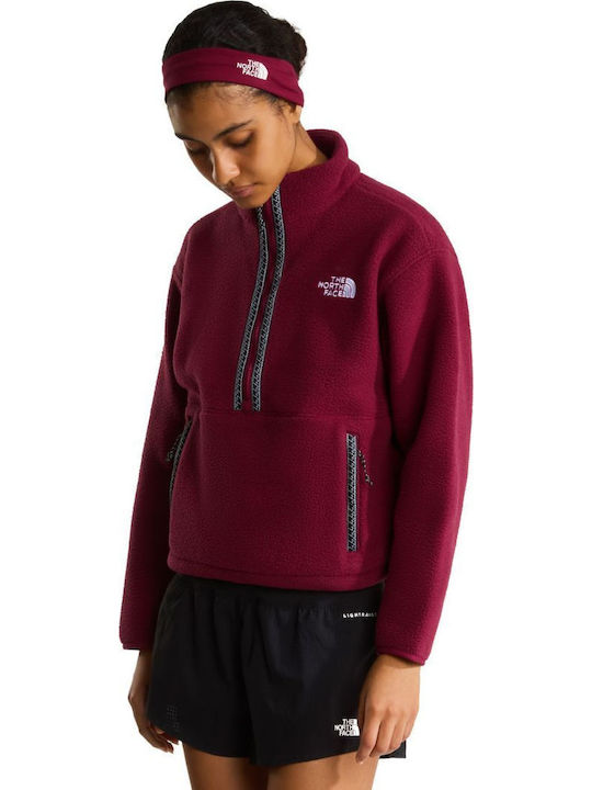 Fleece Γυναικεία Ζακέτα με Φερμουάρ Burgundy Crush