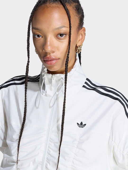 Sporty Ruched Γυναικείο Track Jacket Μπεζ