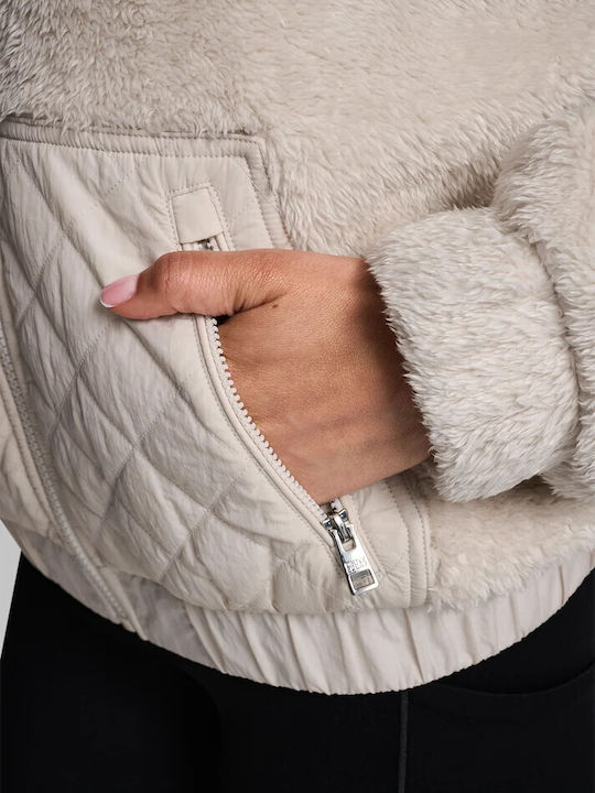 Women's Brown Zip-Up Cardigan