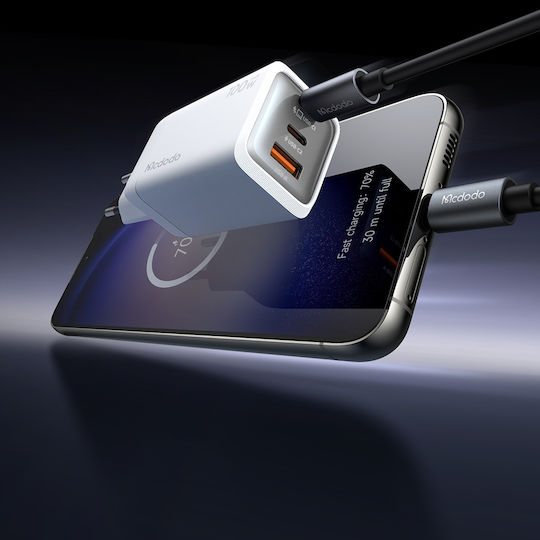 Mcdodo Φορτιστής Χωρίς Καλώδιο με Θύρα USB-A και 2 Θύρες USB-C 100W Power Delivery Λευκός (CH-0120)