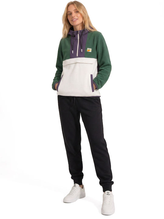Damen Sweatshirt mit Kapuze Türkis