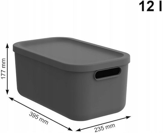 Rotho Babydesign Cutie De Depozitare Din Plastic Cu Capac Gri 17.7cm