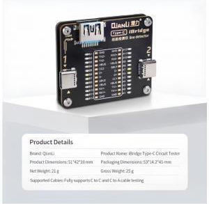 Werkzeug Für Usb A & Usb C Kabelprüfung Qianli Ibridge N71725