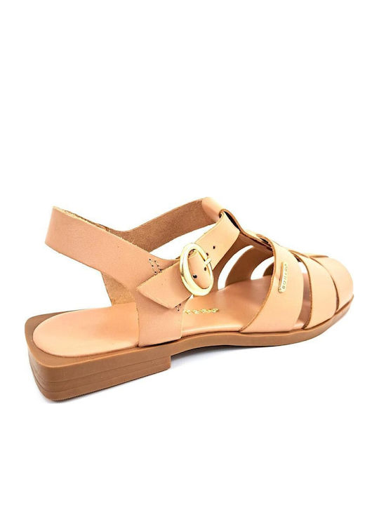 Leather Women's Flat Sandals Pink