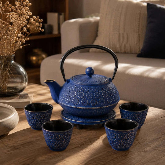 Vilde Cast Iron Teapot Blue 1000ml