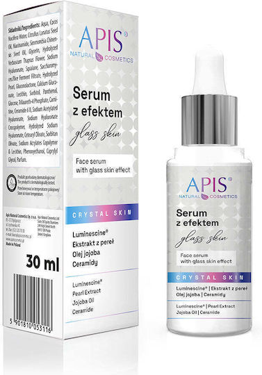 Apis Natural Cosmetics Glass Skin Хидратиращ Серум за Лице с Πανθενόλη за Блясък и Освежаване 30ml