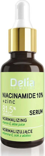 Delia Cosmetics Niacinamide 10% Zinc Feuchtigkeitsspendend & Anti-Aging Serum Gesicht mit Niacinamid für Flecken & Akne 30ml