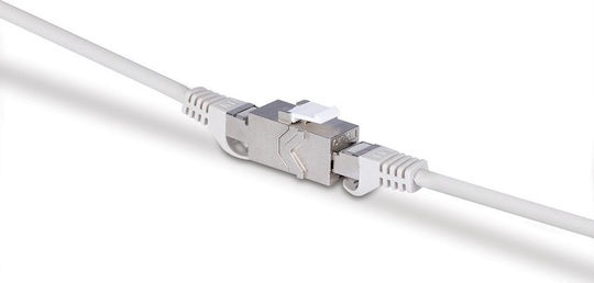 Lindy Μονή Πρίζα Δικτύου RJ45 Τύπου Cat6a σε Ασημί Χρώμα