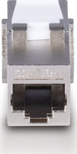 Lindy Μονή Πρίζα Δικτύου RJ45 Τύπου Cat6a σε Ασημί Χρώμα
