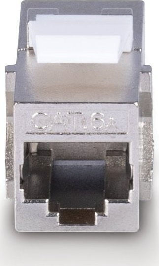 Lindy Μονή Πρίζα Δικτύου RJ45 Τύπου Cat6a σε Ασημί Χρώμα