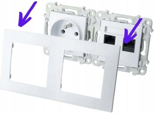 Ospel Single RJ45 Network Socket in White Colour GPK-1Z/P/00