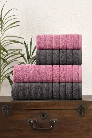 SteweHome Face Towel 50x90cm Multicolour 4 Pieces SteweHome Face Towel 50x90cm Multicolour 4 Pieces