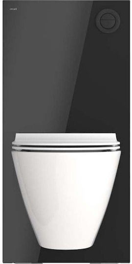 Cersanit Wall Mounted Plastic Toilet Flush Rectangular Low Pressure Black
