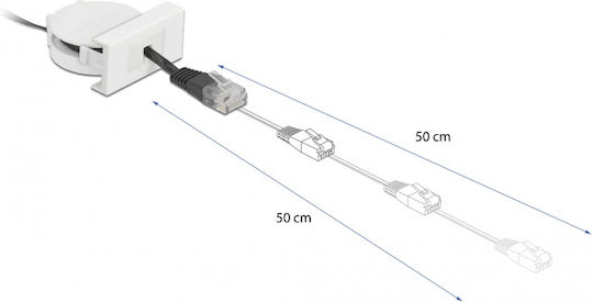 DeLock U/UTP Cat.5e Gigabit Мрежов кабел Ethernet 0.5m Черен