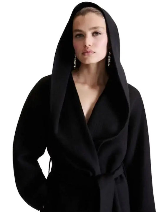 Palton de damă din lână Black