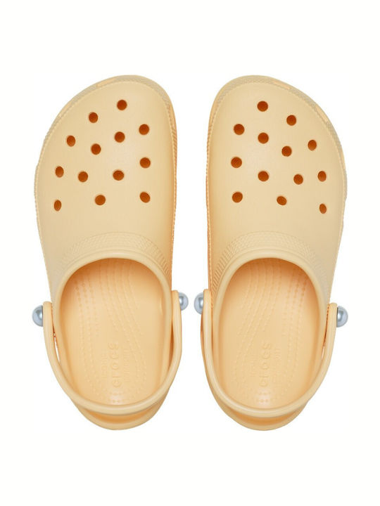 Crocs Classic Platform Pearl Γυναικεία Σαμπό Κίτρινα
