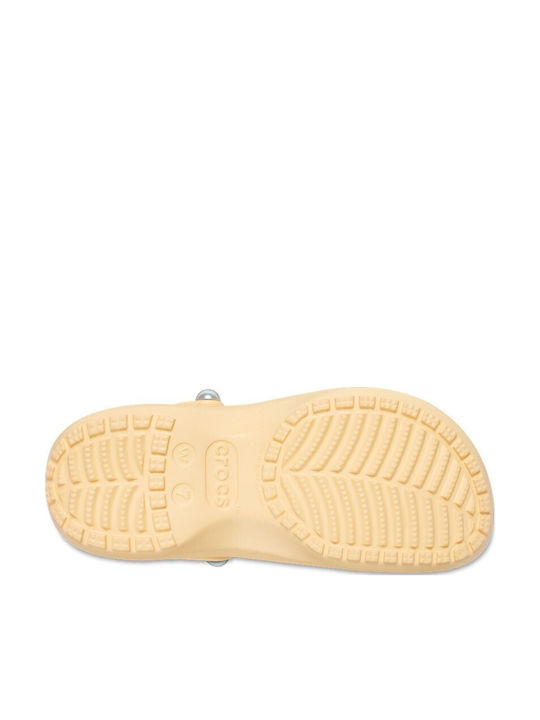 Crocs Classic Platform Pearl Γυναικεία Σαμπό Κίτρινα