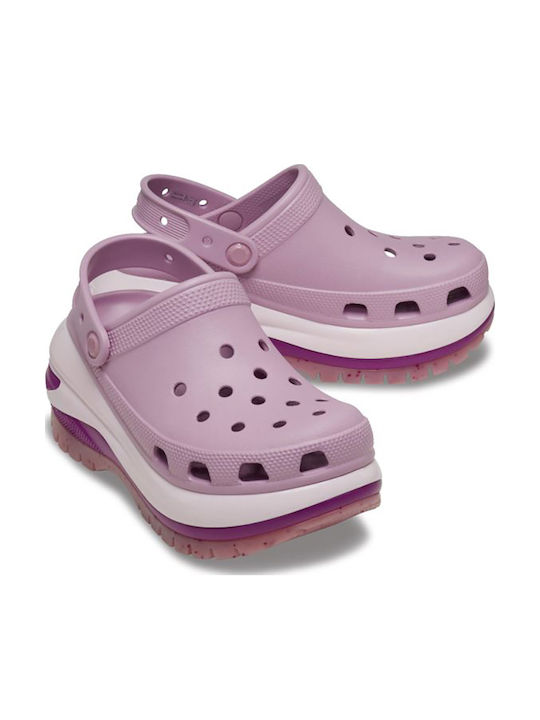 Crocs Classic Mega Crush Γυναικεία Σαμπό Orchid