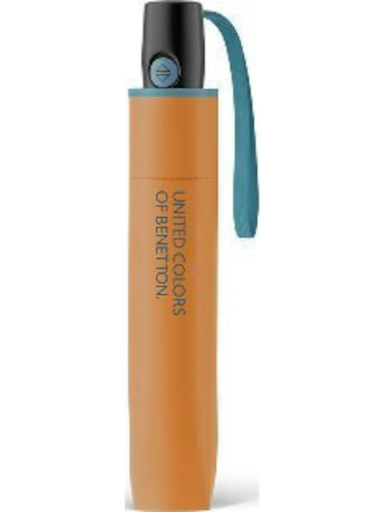 Benetton Umbrelă de ploaie automată compactă portocalie Benetton Umbrelă de ploaie automată compactă portocalie