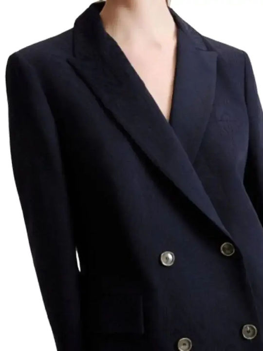 Marella Damen Blazer Blau Jacquard