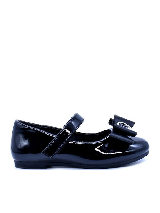 Kids Ballerinas with Hook & Loop Closure Black