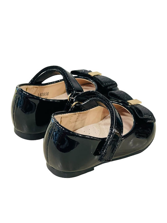 Kids Anatomic Ballerinas with Hook & Loop Closure Black
