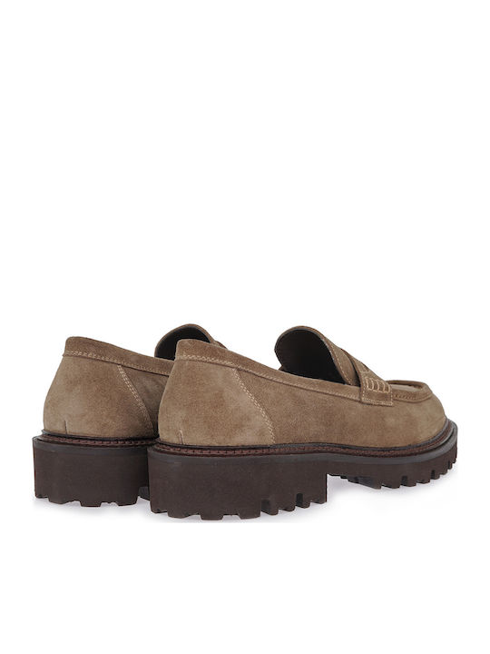 Suede Men's Loafers in Brown Colour