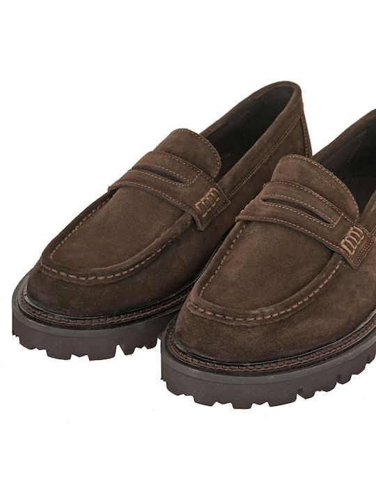 Suede Men's Loafers in Brown Colour