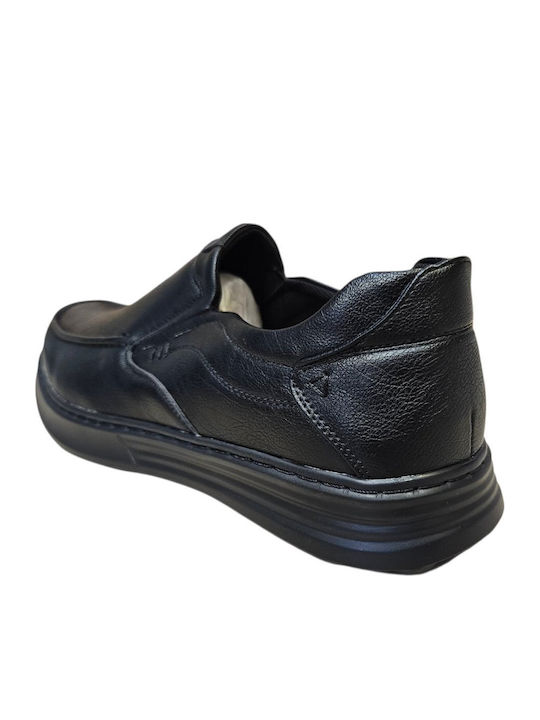 Leather Men's Moccasins in Black Colour