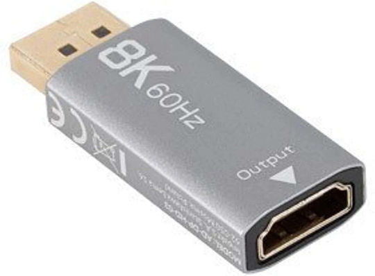 Lanberg Konverter DisplayPort männlich zu HDMI weiblich Silber 1Stück AD-DP-HD-03