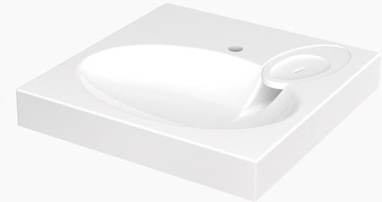 Ideal Standard Стенен Върху Плот Мивка от Синтетичен Материал с Батерия 60x60см Сива