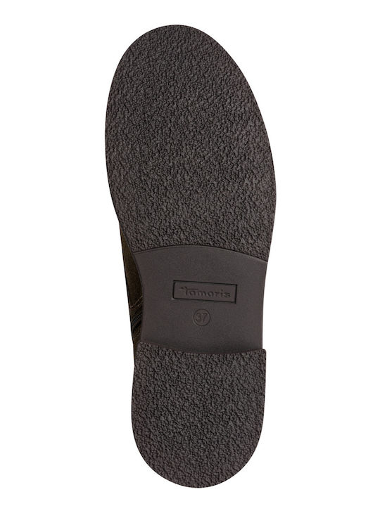 Leder Damen Stiefeletten Khaki