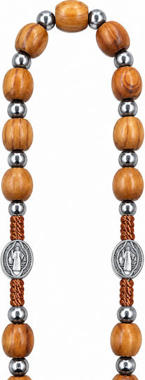 Handmade Catholic Rosary of Saint Benedict Wooden Beads 55cm