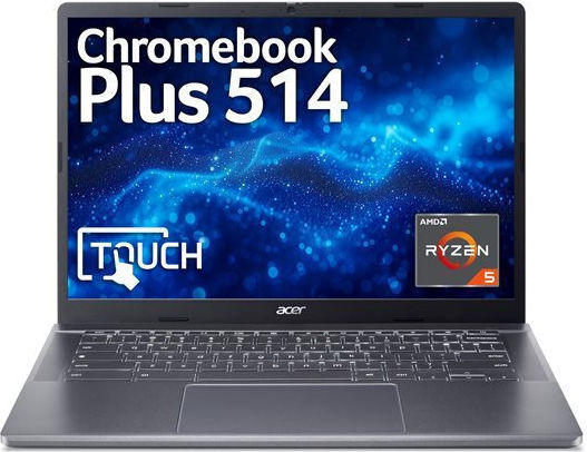 Chromebook Plus 514 CBE574-1T 14" IPS Touchscreen (Ryzen 5-7520C/8GB/256GB SSD/Chrome OS) Steel Grey (UK Keyboard)