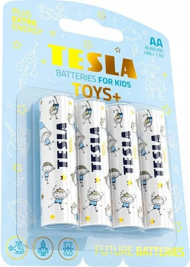 Tesla Batteries Toys+ Blue Baterii Alcaline AA 1.5V 4buc