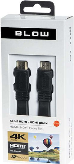 Blow HDMI 2.0 Premium High Speed 4K 60Hz HDR Flat Cable HDMI Male - HDMI Male 1.5m Black