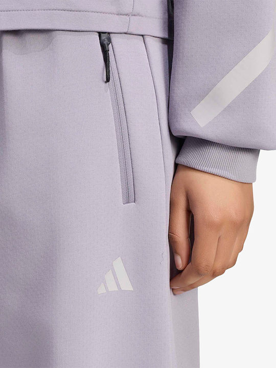 Z.n.e. Offene Saum Damen Jogginghose Lila