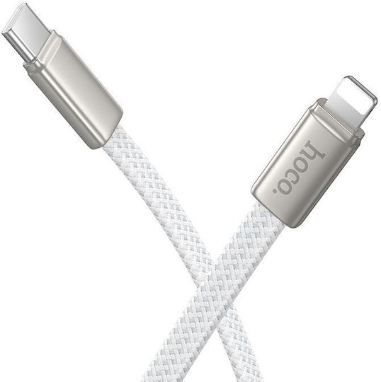 Hoco Flach USB-C zu Lightning Kabel 30W Weiß 1m (HOC-671675)